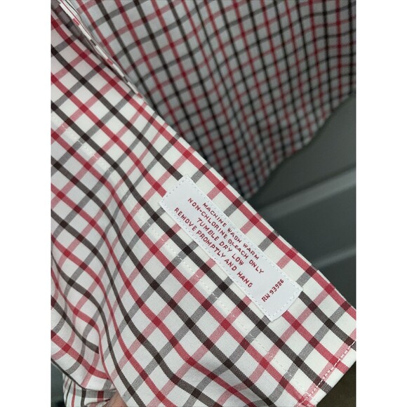Brooks Brothers Original Polo Button Down Shirt Size L Red Grey White Check - Picture 6 of 13